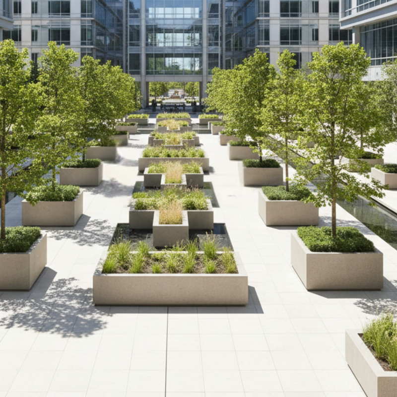 GRC-planters-arranged-corporate-campus