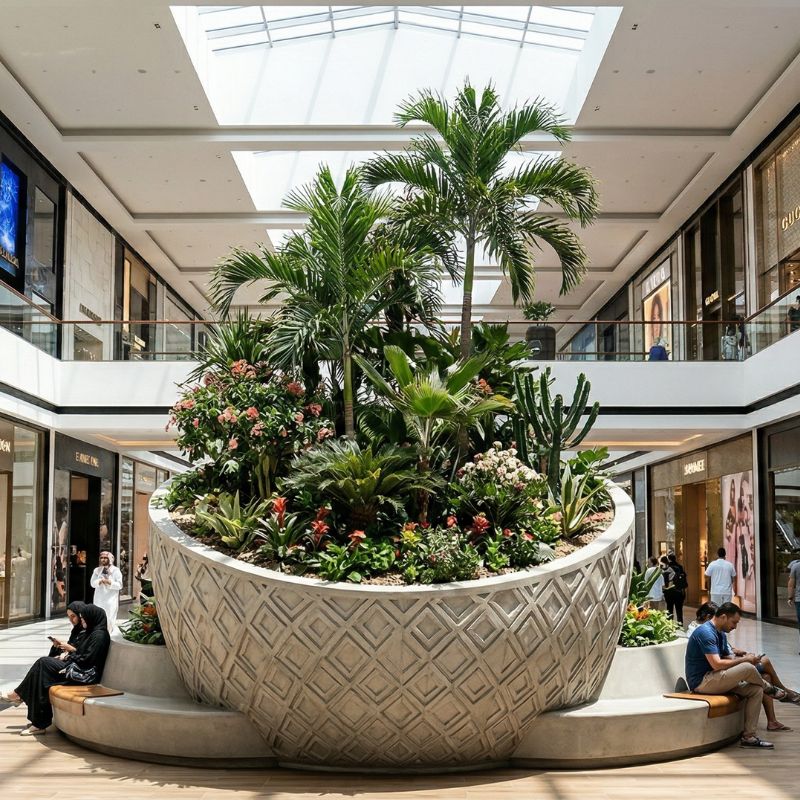 Large-GRC-planter-retail-mall-interior-landscaping-design