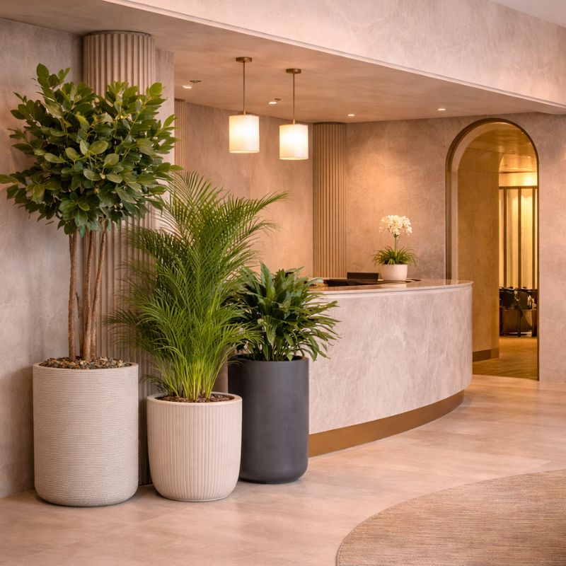 Lightweight-GRP-planters-used-in-an-office-lobby
